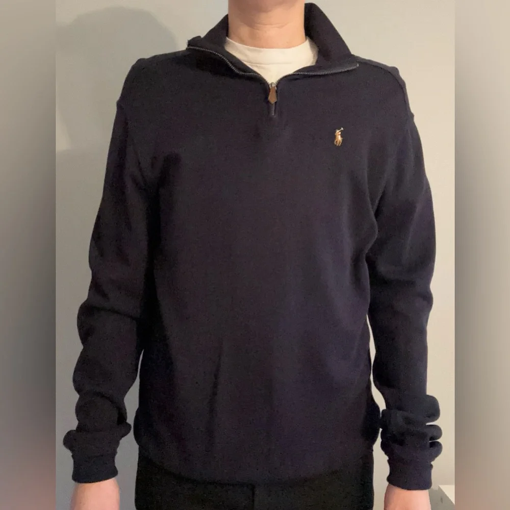 Polo by Ralph Lauren Men's Dark Blue Zip-Up Sweater - Picture 2 of 5